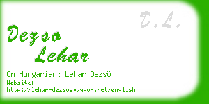 dezso lehar business card